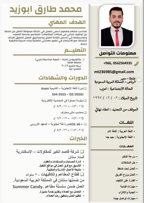 الاسم/ محمد طارق أبو