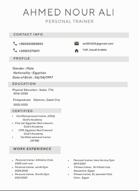 Physical Education and personal