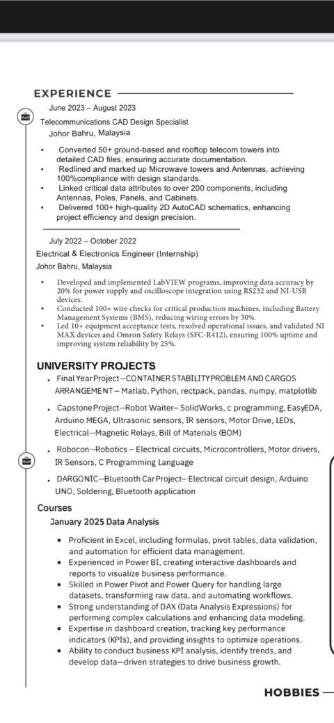 Mechatronics Engineer with proven