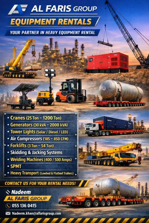 Generators rentals, crane rental,