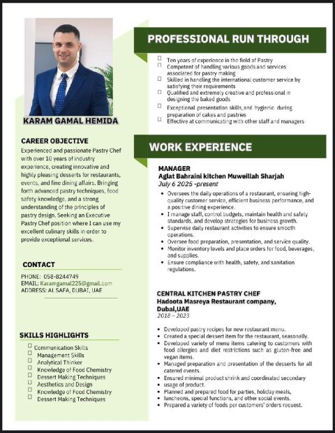 أنا كرم، لدي خبرة