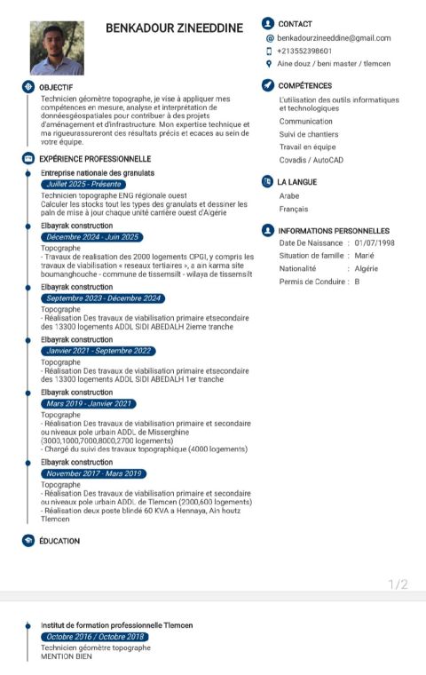 أنا مساح جزائري ابحث